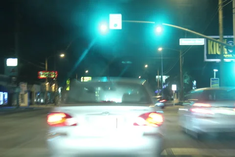 LA Traffic Long Shutter Driving Stock-Footage 221495440