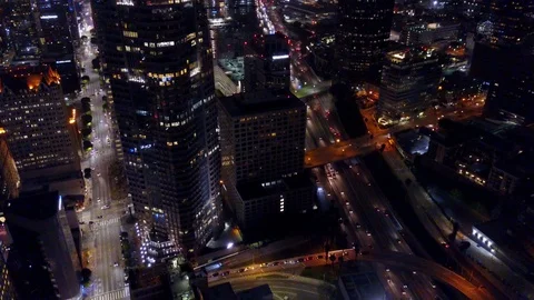 La Traffic at night Stock Footage 117464092