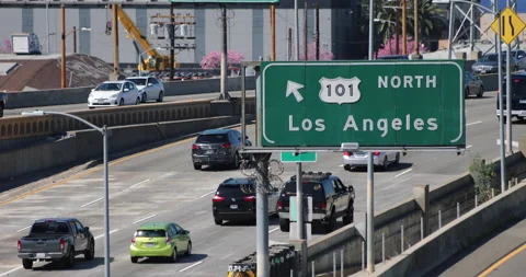LA Traffic Passing On 101 Freeway Stock-Footage 218199074