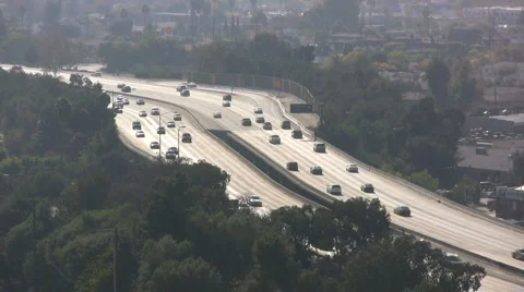 LA traffic on throughway 2 Stock Footage 985252