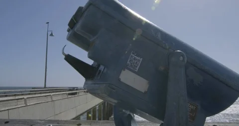 LA Venice Beach Pier Telescope 1 Stock Footage 110763880