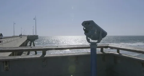 LA Venice Beach Telescope 3 Stock Footage 110761891