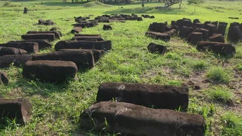 La Venta Basalt Columns Gliding Low 4K Video stock 147422299