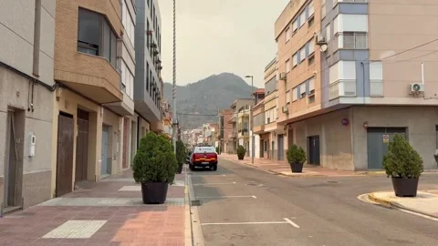 La Vilavella becomes a ghost town after evacuation caused by wildfire that began Stock Footage 340576913