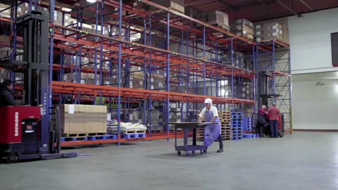 LA Warehouse Workers 4K 24FPS Stock Footage 137358026