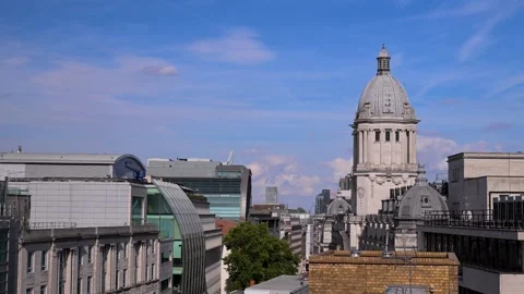 La-Yam Rooftop View Toward Rosewood London Dome on Clear Day 스톡 동영상 345011566