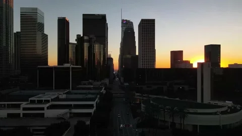 LA01062021 DOWNTOWN SUNSET Stock Footage 168154266