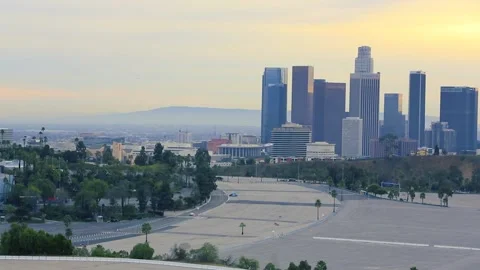 LA181204 DODGERS STADIUM DOWNTOWN Stock Footage 168257246