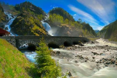 Laatefoss in Odda Stock Photos
