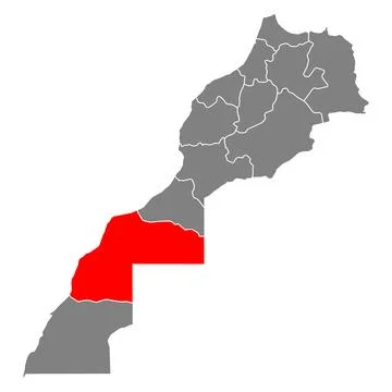 Laayoune-Sakia El Hamra set of Morocco map symbol shape, travel web icon vect Stock Illustration