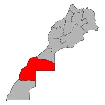 Laayoune-Sakia El Hamra set of Morocco map symbol shape, travel web icon vect Stock Illustration