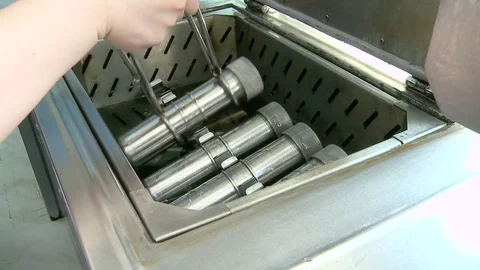 Lab. Analysis a piece of textile. Stock Footage 81232418