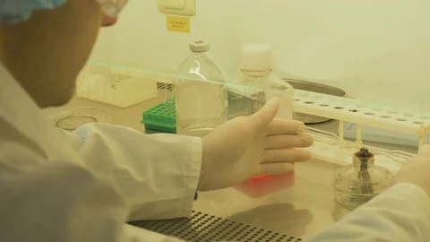The lab assistant conducts analyzes. Antidote search Stock Footage 85273991