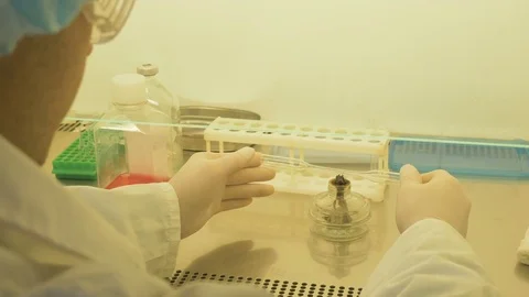 The lab assistant conducts analyzes. Antidote search Stock Footage 85275316