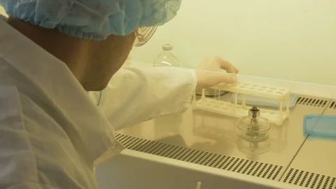 The lab assistant conducts analyzes. Antidote search Stock Footage 85276286