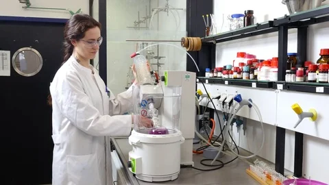 Lab assistant during her work Stock Footage 79833613