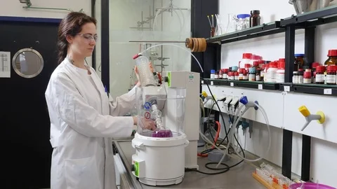 Lab assistant during her work Stock Footage 79834473