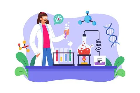 Lab Assistant Illustration concept on white background Ilustração Stock