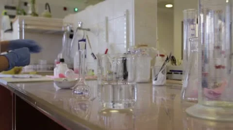 Lab Beakers - mixing Stock Footage 22279706