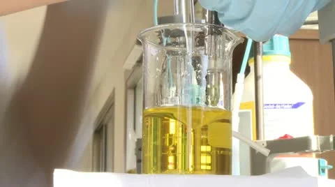 Lab Beakers - mixing Stock Footage 22280060