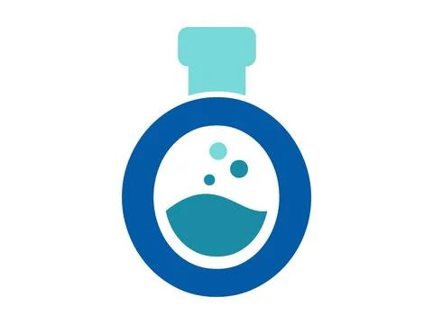 Lab Bottle Icon, Flat Laboratory Glass Vector Illustration Stock Illustration