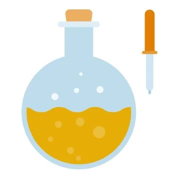 Lab bulb with pipette vector icon flat isolated Stock-Illustration