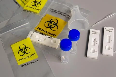 Lab card kit tested NEGATIVE for coronavirus virus Stock Photos