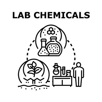 Lab chemicals research process studying biology science Stock Illustration