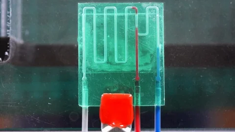 A lab-on-a-chip (LOC) is integration device with several laboratory functions Stock Footage 92026786