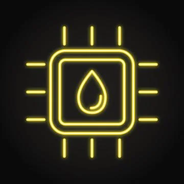 Lab on a chip neon icon Stock Illustration