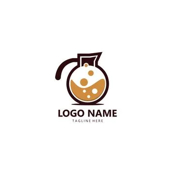 Lab coffee logo design vector Stock Illustration