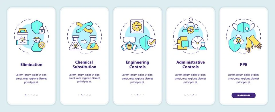 Lab control hierarchy onboarding mobile app screen Stock Illustration