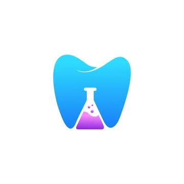 Lab Dental Logo Vector Design Template Stock Illustration