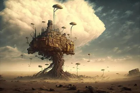 A Lab In A Desert Stock Illustration