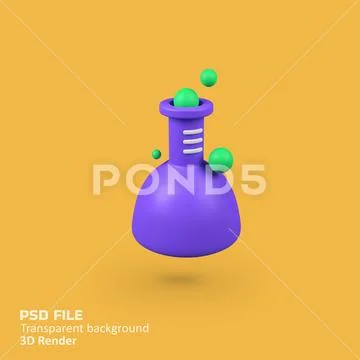 Lab Education isolated 3d render icon illustration PSD Template