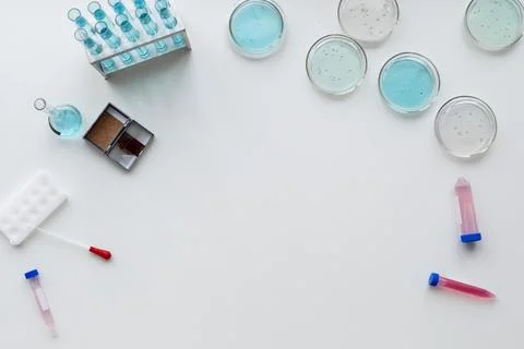 Lab equipment frame with copy space. High quality beautiful photo concept Stock Photos