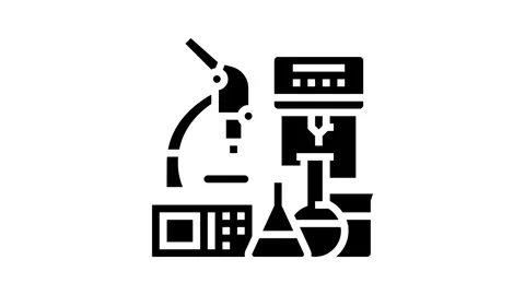 Lab equipment research development glyph icon animation Stock Footage 326142070