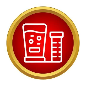 Lab experiment icon with glassware for science research Stock Illustration