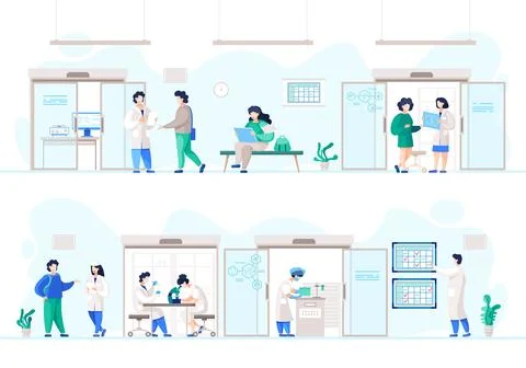Lab Experiment, Scientists and Scientific Research 스톡 일러스트