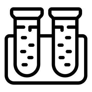 Lab experiment showing two test tubes filled with a liquid substance, placed  Stock Illustration