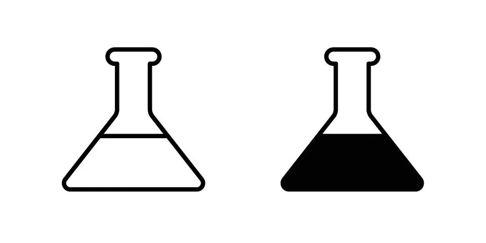 Lab flask icon for design projects and web UI Stock Illustration