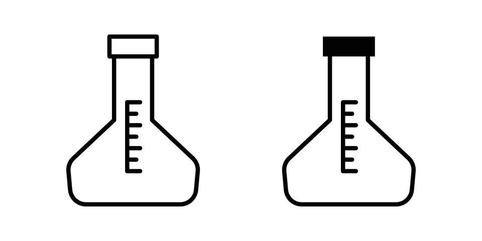 Lab flask icon illustration. Pixel perfect vector graphics Stock Illustration