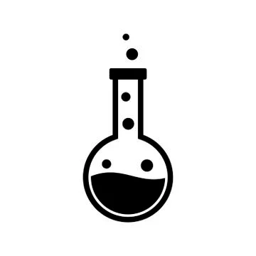 Lab flask icon isolated on white background, Laboratory glassware or beaker Stock Illustration