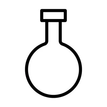 Lab flask icon line isolated on white background. Black flat thin icon on m.. Stock Illustration