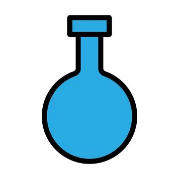 Lab flask icon line isolated on white background. Black flat thin icon on m.. 스톡 일러스트