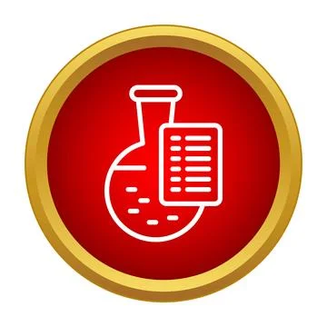 Lab flask research results experiment icon concept Illustrazione stock