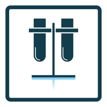 Lab flasks attached to stand icon Stock Illustration