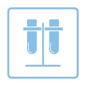 Lab flasks attached to stand icon Stock Illustration