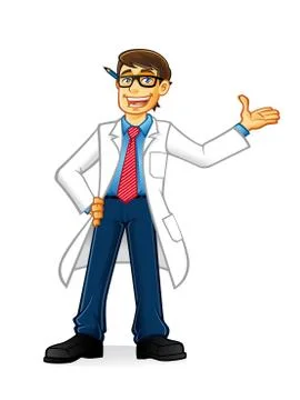 Lab geek man 스톡 일러스트