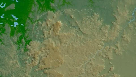 Lab, Guinea. Colored shader data with lakes and rivers Stock Illustration